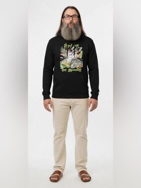“Lucky Loot Leap” Black Graphic Hoodie